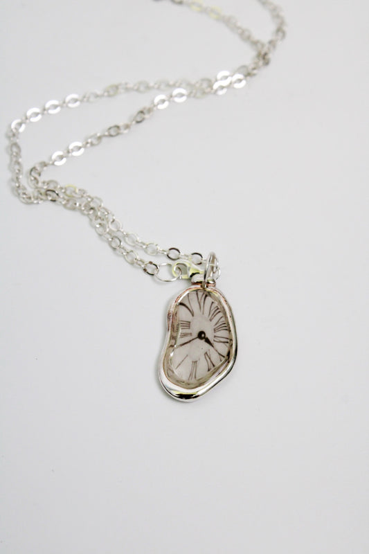 Melting Clock Necklace