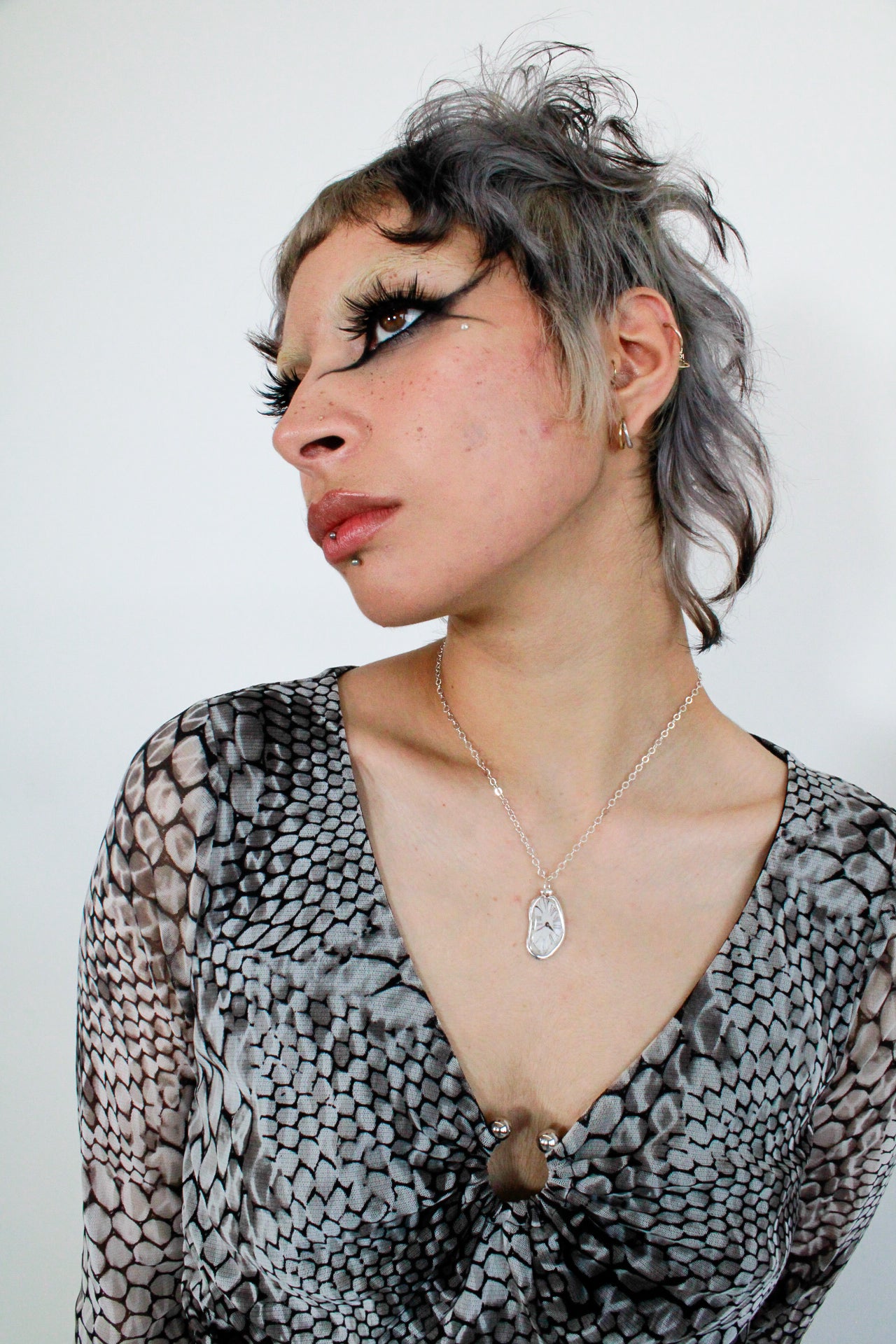 Melting Clock Necklace